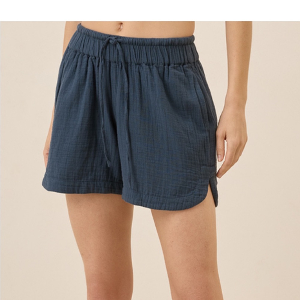 Pact | Women's French Navy Coastal Double Gauze Curved Hem | Size S